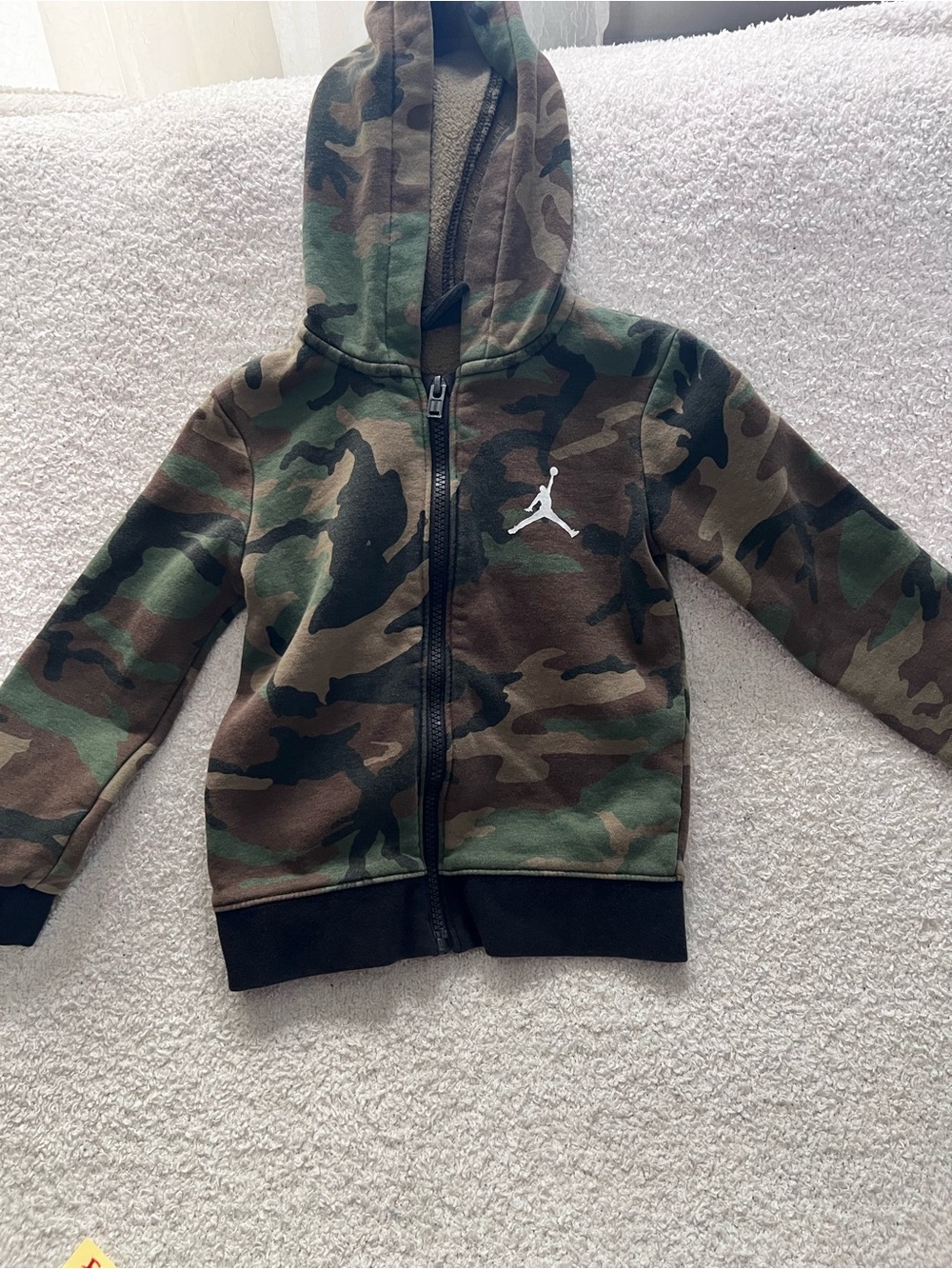 Jordan Kids Camo Zip Hoodie in Green and Brown